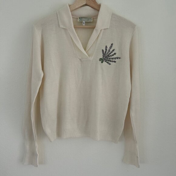 Vintage Balmoral Scotland Wool Sweater Size36 Pure New Wool Embroidered Pullover - Picture 3 of 11